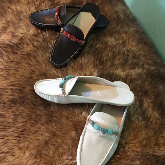 Talbot's Brown Leather Beaded Mule/Slide (NEW) - Picture 11 of 11